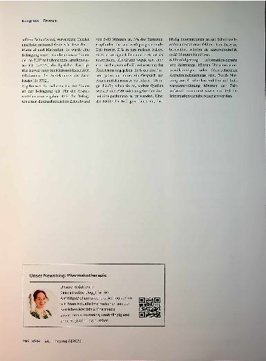 Vorschauseite 2: Erratum Zu den Abstracts und Kurzvorträgen beim 50. Wissenschaft lichen Kongress der ADKA in der Mai-Ausgabe 2025