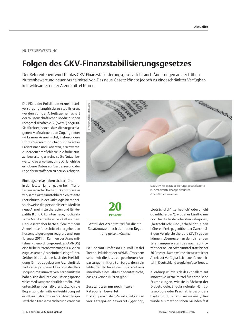 Vorschauseite 1: Nutzenbewertung: Folgen des GKV-Finanzstabilisierungsgesetzes