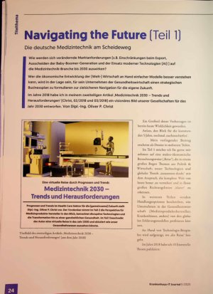 Vorschauseite 1: Navigating the Future (Teil 1) Die deutsche Medizintechnik am Scheideweg