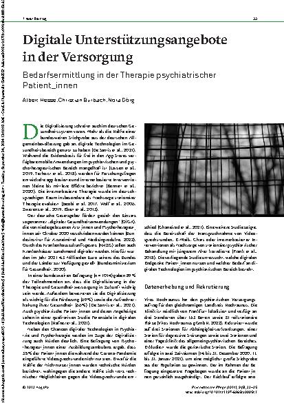Vorschauseite 1: Digitale Unterstützungsangebote in der Versorgung