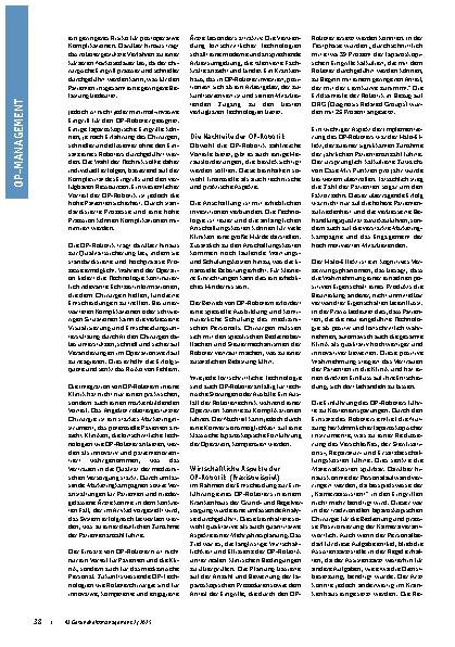 Vorschauseite 2: OP-Robotik: Präzision, Effizienz und Wirtschaftlichkeit