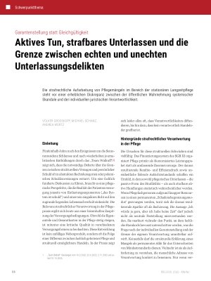 Vorschauseite 1: Aktives Tun, strafbares Unterlassen und die Grenze zwischen echten und unechten Unterlassungsdelikten