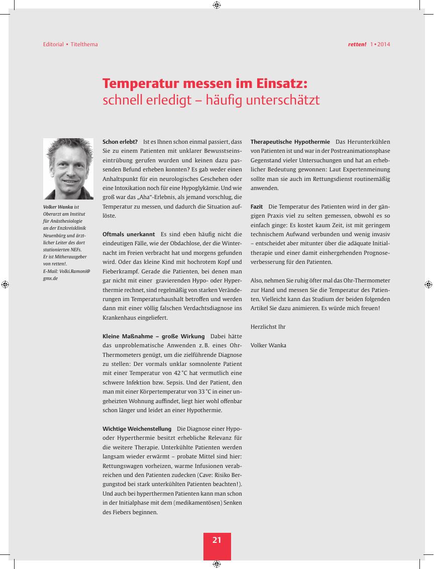 Vorschauseite 1: Temperatur messen im Einsatz: schnell erledigt ? häufig unterschätzt