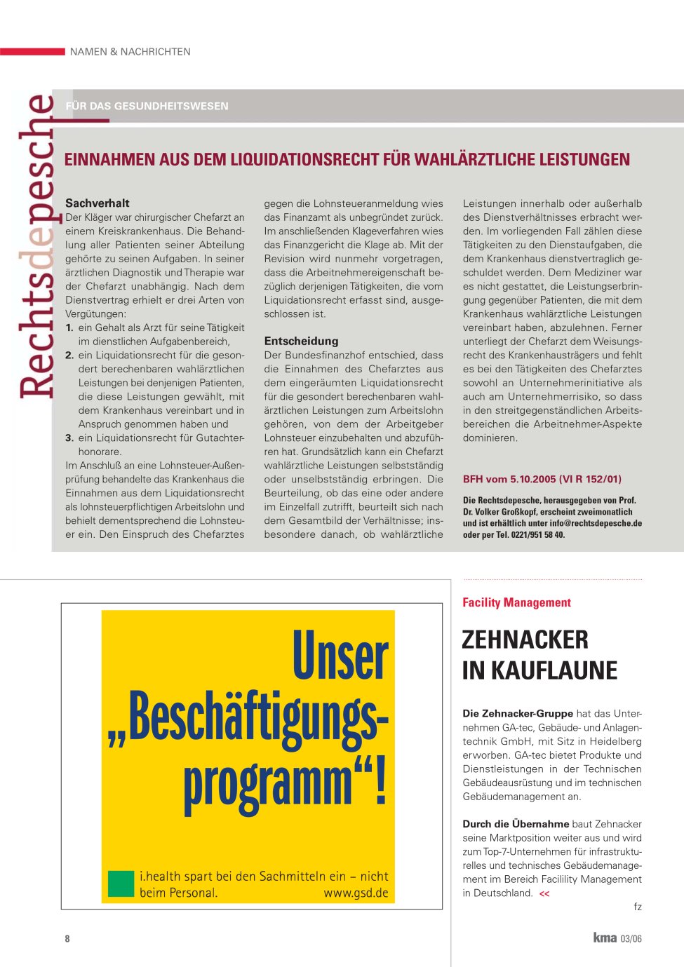 Vorschauseite 1: Einnahmen aus dem Liquidationsrecht für wahlärztliche Leistungen
