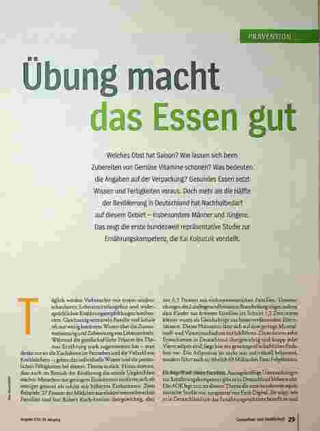Vorschauseite 1: Übung macht das Essen gut.