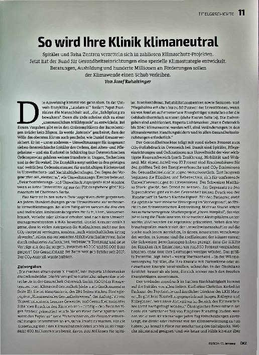Vorschauseite 2: So wird Ihre Klinik klimaneutral.