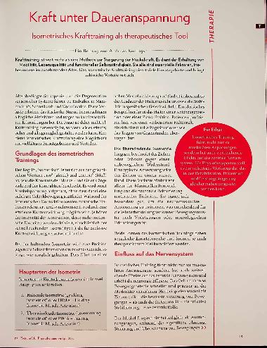Vorschauseite 1: Kraft unter Daueranspannung Isometrisches Krafttraining als therapeutisches Tool