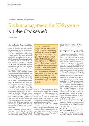Vorschauseite 1: Risikomanagement für KI-Systeme im Medizinbetrieb