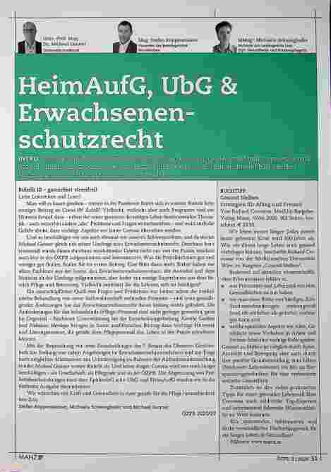 Vorschauseite 1: Heimgesetz, Umgangsrecht und Erwachsenenschutzrecht