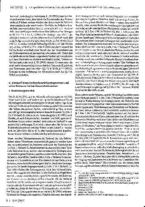 Vorschauseite 2: Entwurf des Verbandssanktionengesetzes - Implikationen für das Gesundheitswesen