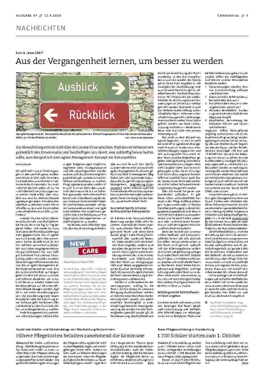 Vorschauseite 1: Aus der Vergangenheit lernen, um besser zu werden.