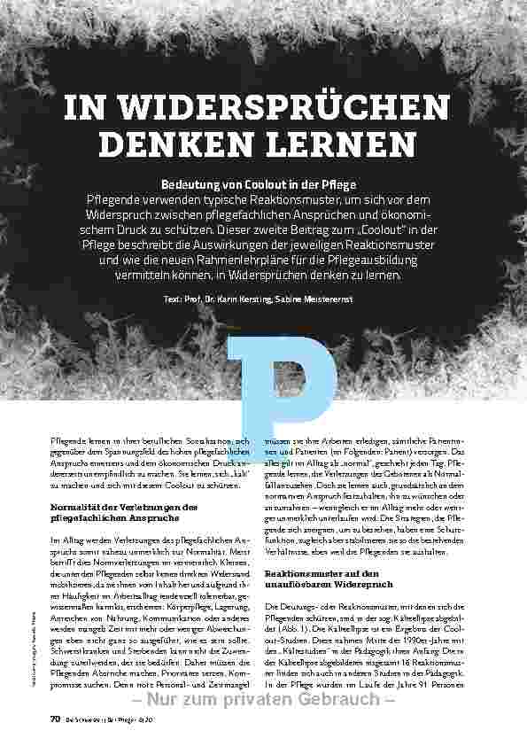 Vorschauseite 1: IN WIDERSPRÜCHEN DENKEN LERNEN