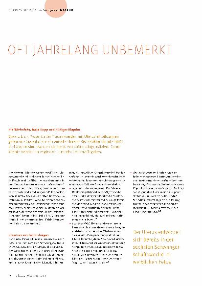 Vorschauseite 1: Oft jahrelang unbemerkt