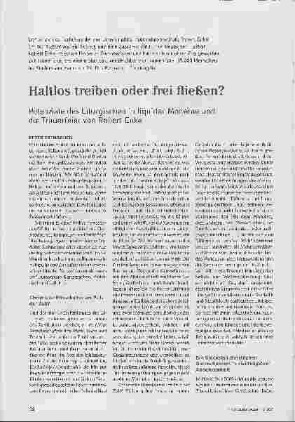 Vorschauseite 1: Haltlos treiben oder frei fließen? Potenziale des Liturgischen in liquider Moderne und die Trauerfeier von Robert Enke