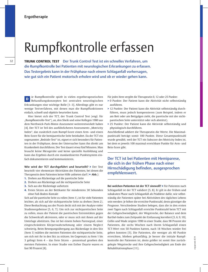 Vorschauseite 1: Trunk Control Test ? Rumpfkontrolle erfassen