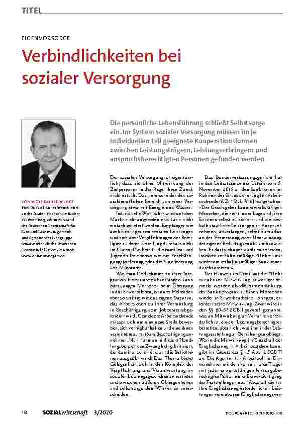 Vorschauseite 1: Verbindlichkeiten bei sozialer Versorgung