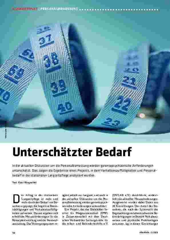 Vorschauseite 1: Unterschätzter Bedarf