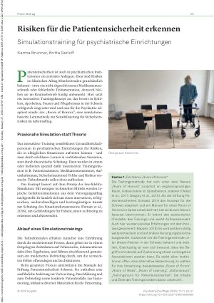 Vorschauseite 1: Risiken für die Patientensicherheit erkennen Simulationstraining für psychiatrische Einrichtungen
