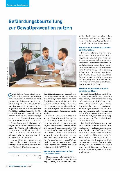 Vorschauseite 1: Gefährdungsbeurteilung zur Gewaltprävention nutzen