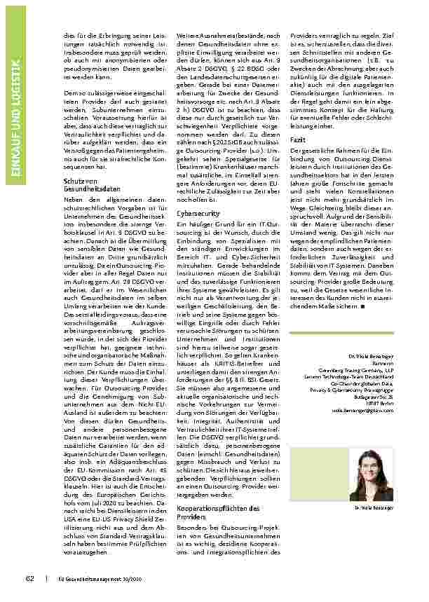 Vorschauseite 3: Outsourcing im Gesundheitssektor: Was man im Blick haben sollte