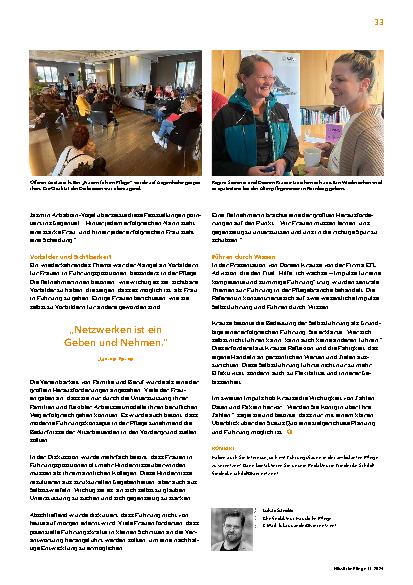 Vorschauseite 4: Frauen führen Pflege