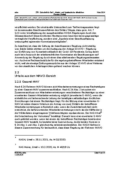Vorschauseite 4: Aus der Rechtsprechung der Kirchlichen Arbeitsgerichtsbarkeit in der Katholischen Kirche 2022 – 2023