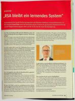 Vorschauseite 1: "RSA bleibt ein lernendes System."