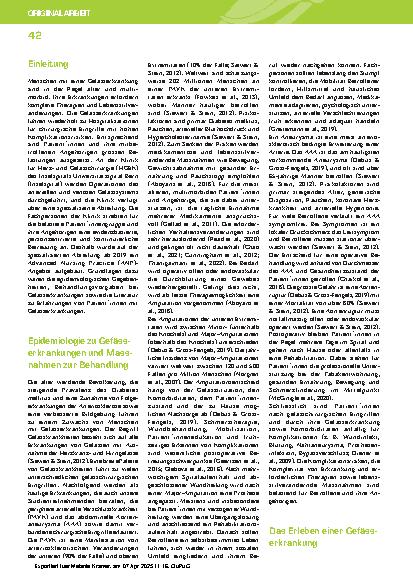 Vorschauseite 2: Erfahrungen von Patient*innen und ihren Angehörigen bei gefässchirurgischen Eingriffen mit der Betreuung durch Pflegefachpersonen und eine Advanced Practice Nurse: Eine qualitativ…