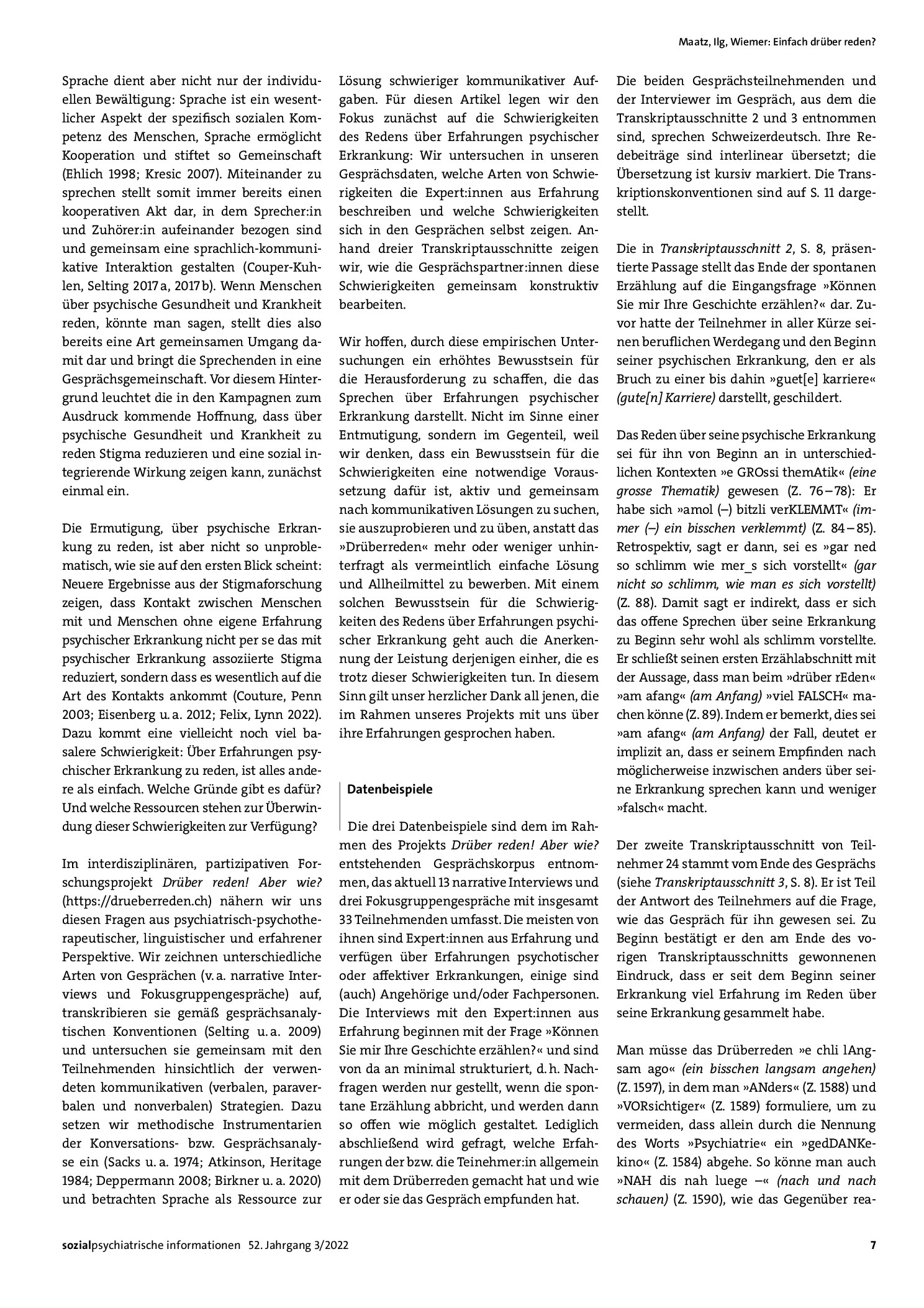 Vorschauseite 2: Einfach drüber reden? Eine interdisziplinäre Untersuchung zu Schwierigkeiten und Ressourcen beim Reden über Erfahrungen psychischer Erkrankung