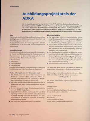 Vorschauseite 1: Ausbildungsprojektpreis der ADKA