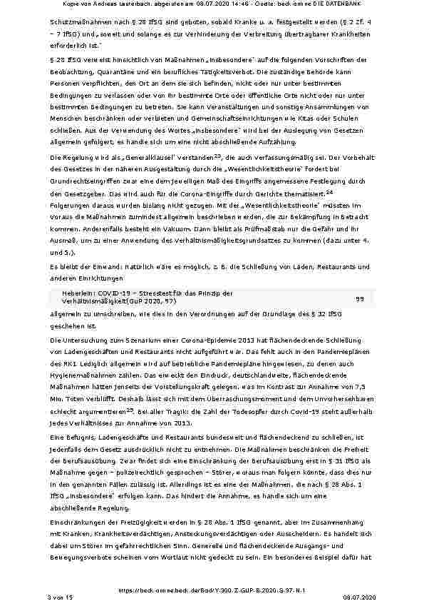 Vorschauseite 3: COVID-19 – Stresstest für das Prinzip der Verhältnismäßigkeit