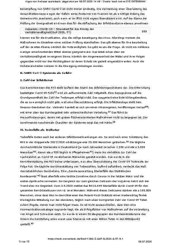 Vorschauseite 5: COVID-19 – Stresstest für das Prinzip der Verhältnismäßigkeit