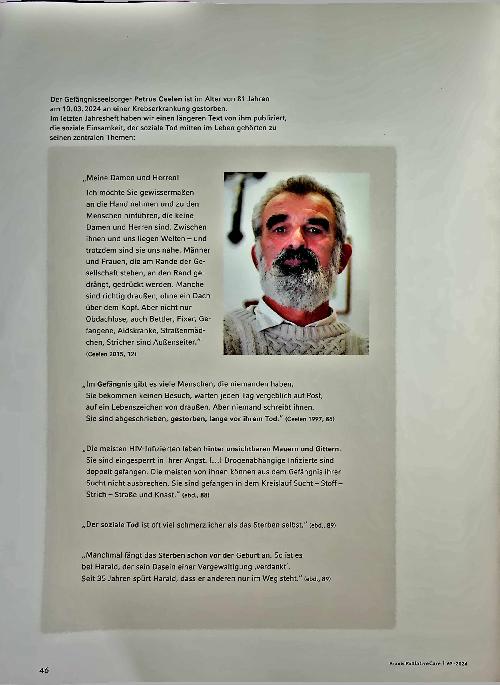 Vorschauseite 1: Der Weise weiß, was er verschweigt. Ein Nachruf, ein Nachdenken auf Petrus Ceelen.
