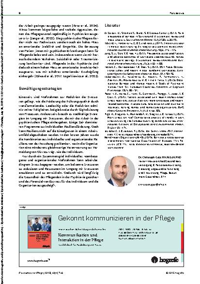 Vorschauseite 2: Stress am Arbeitsplatz Belastung und Bewältigung in der psychiatrischen Pflege