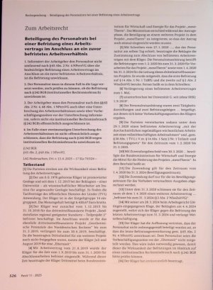 Vorschauseite 1: Beteiligung des Personalrats bei einer Befristung eines Arbeits vertrags im Anschluss an ein zuvor befristetes Arbeitsverhältnis