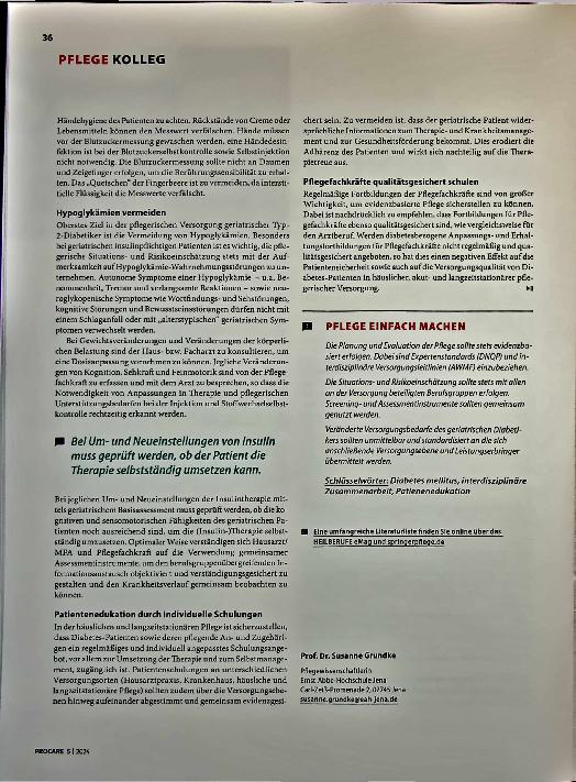 Vorschauseite 3: Patienten mit Diabetes im Alter gemeinsam versorgen