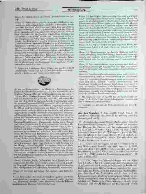 Vorschauseite 2: Verwechslungsgefahr zwischen Wort-/Bildmarken für Getränke ("Rea" und "nea").