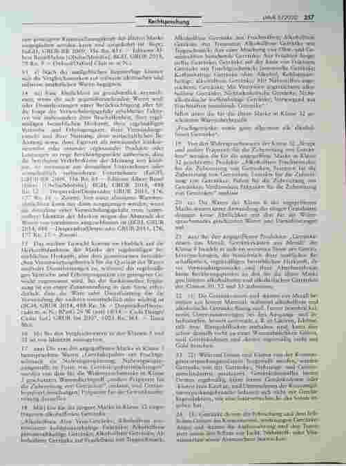 Vorschauseite 3: Verwechslungsgefahr zwischen Wort-/Bildmarken für Getränke ("Rea" und "nea").