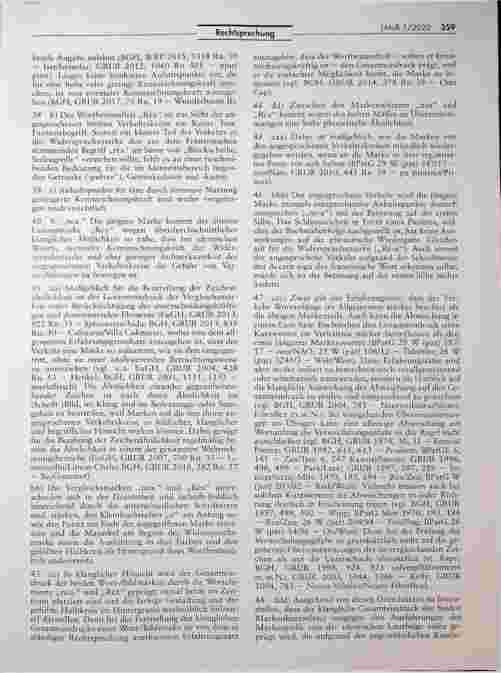 Vorschauseite 5: Verwechslungsgefahr zwischen Wort-/Bildmarken für Getränke ("Rea" und "nea").