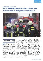 Vorschauseite 1: Zusätzliche Gefahrensituationen durch den Klimawandel verlangen mehr Prävention.