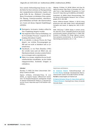 Vorschauseite 5: Von „Ruheoasen“ und „Steinwüsten“ Einblicke in eine partizipative Forschung zu Raumwahrnehmung und Alter(n)
