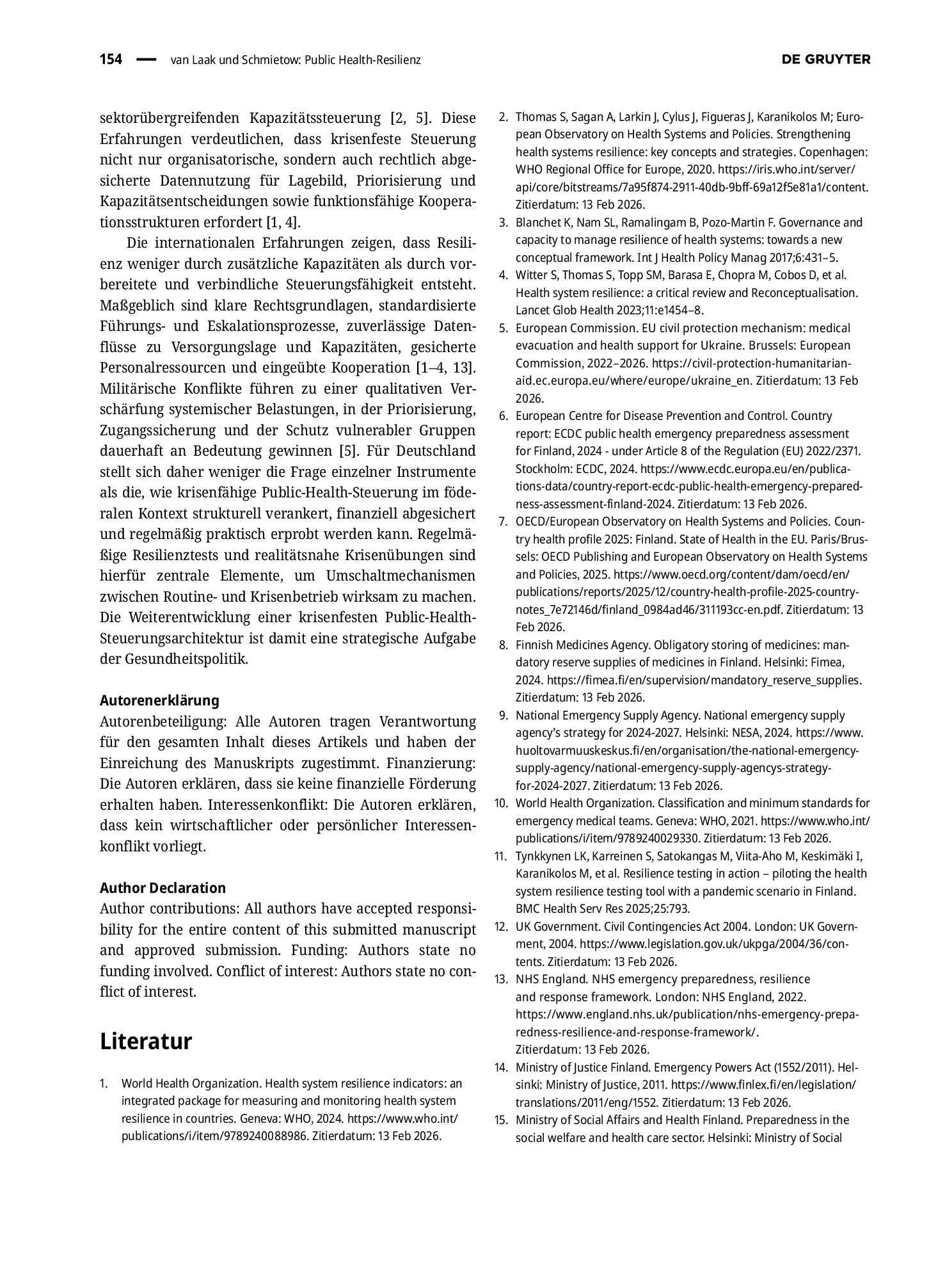 Vorschauseite 3: Public Health-Resilienz: Internationale Lehren für Deutschland