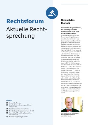 Vorschauseite 1: Urteile und Beschlüsse Baugenehmigungspflicht bei Ausbau zusätzlicher Bewohnerzimmer