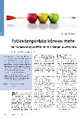 Vorschauseite 1: Patientenportale können Mehrwertanwendungen eröffnen und den Einrichtungen neue Potenziale bieten.