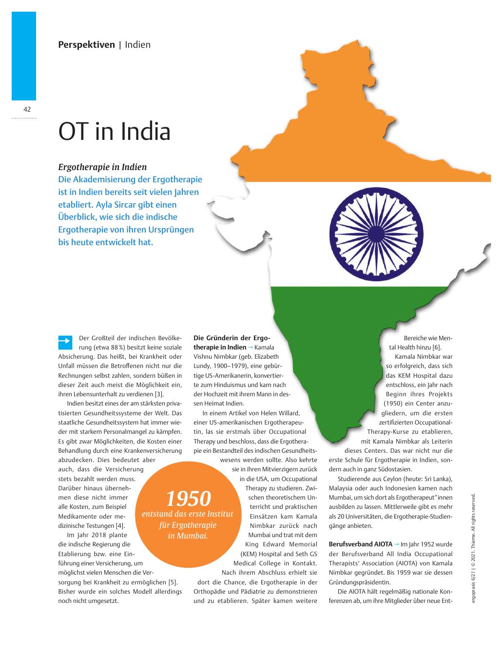 Vorschauseite 1: OT in India? Ergotherapie in Indien
