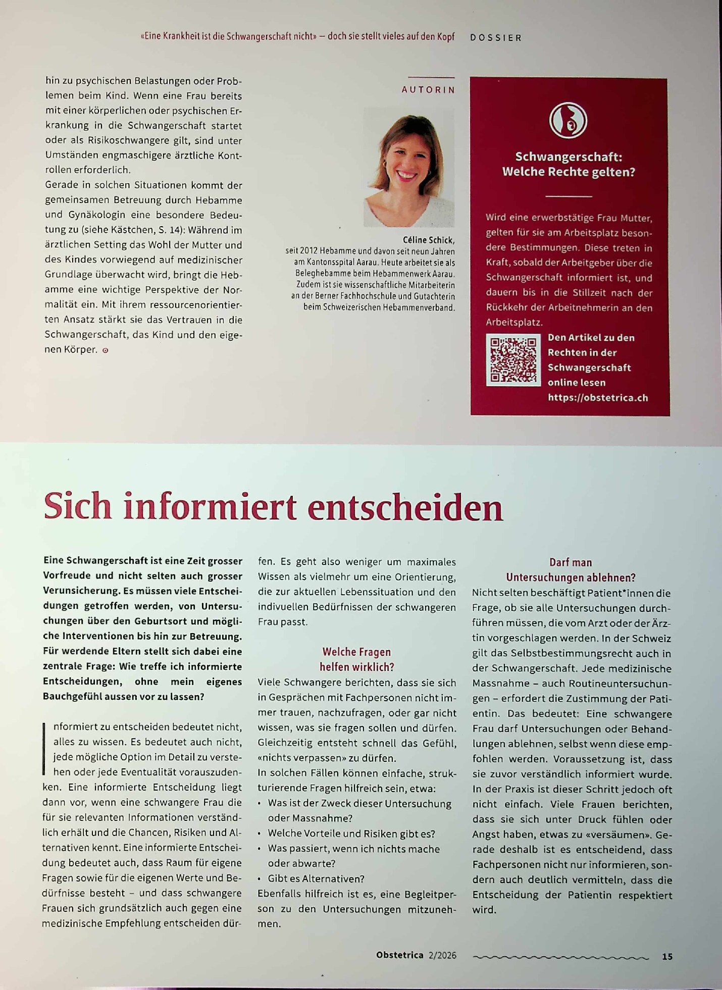 Vorschauseite 2: «Geht doch von selbst?» Warum Schwangerschaftsvorsorge wichtig ist
