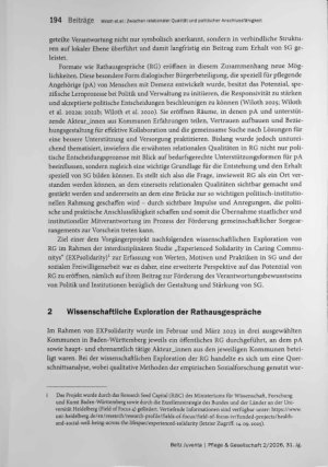 Vorschauseite 3: Zwischen relationaler Qualität und politischer Anschlussfähigkeit: Rathausgespräche als Bausteine Sorgender Gemeinschaften