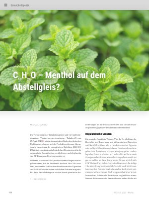 Vorschauseite 1: C10H20O – Menthol auf dem Abstellgleis?