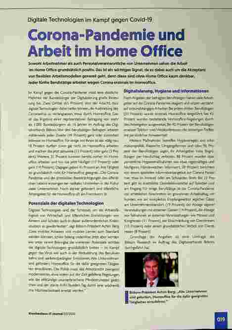 Vorschauseite 1: Corona-Pandemie und Arbeit im Homeoffice