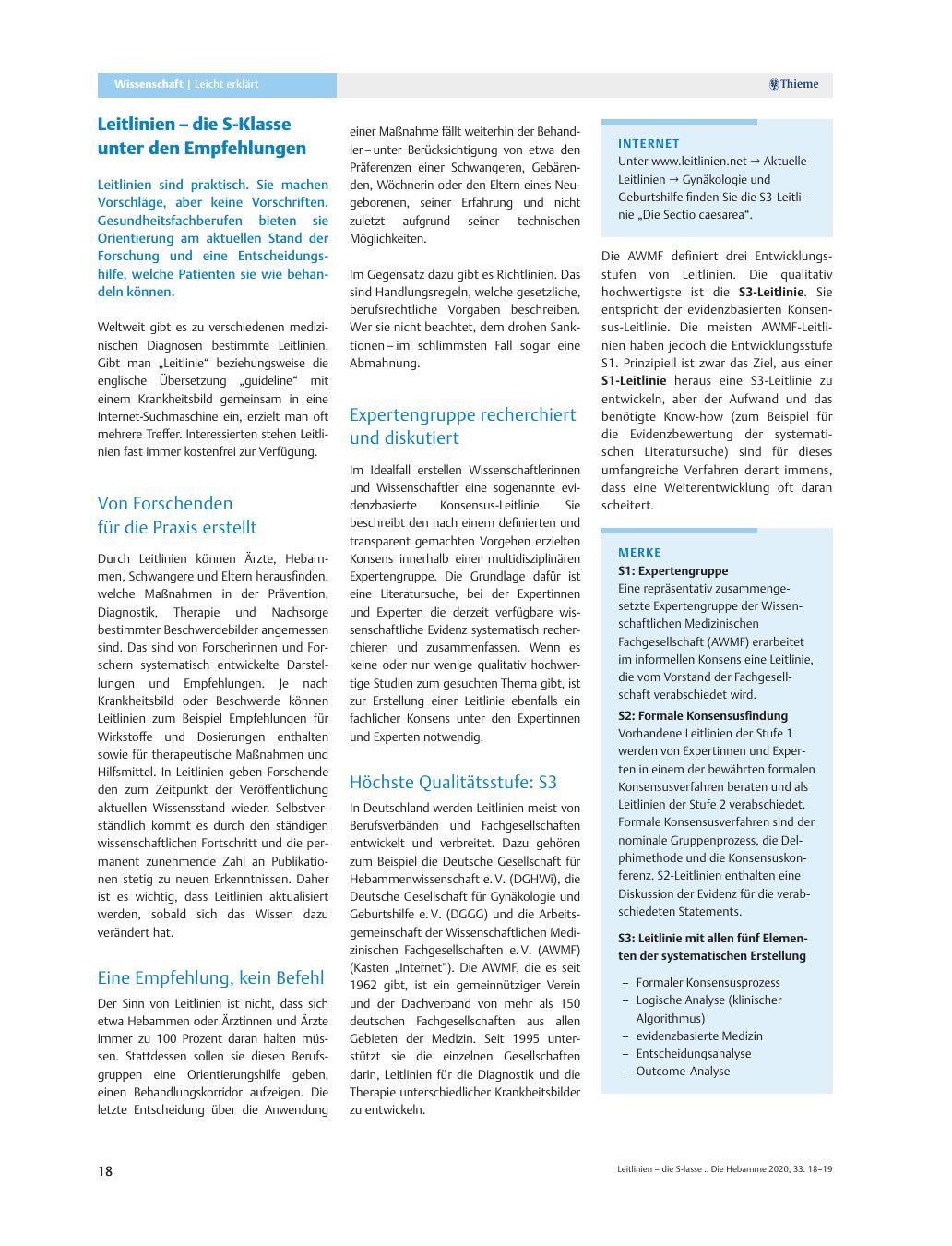 Vorschauseite 1: Leitlinien – die S-Klasse unter den Empfehlungen